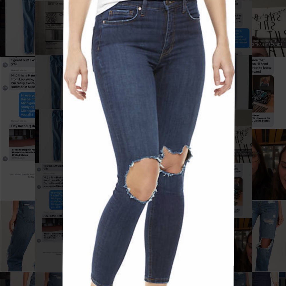Free people busted knee skinny jeans